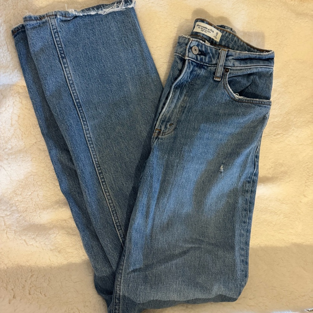 Abercrombie & Fitch Curve Love Classic Blue High Rise Jeans